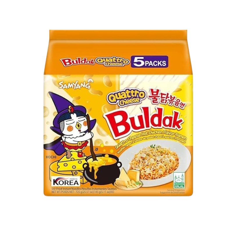 Pack de 5 ramen Buldak 4 Quesos