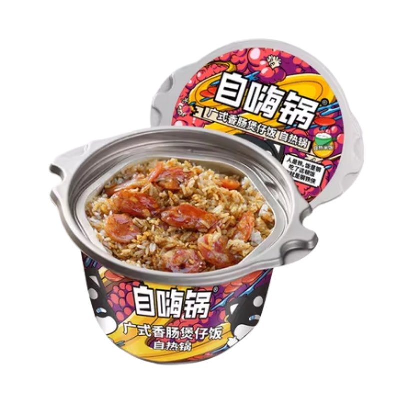 Olla autocalentable arroz con salchicha cantonesa y choclo